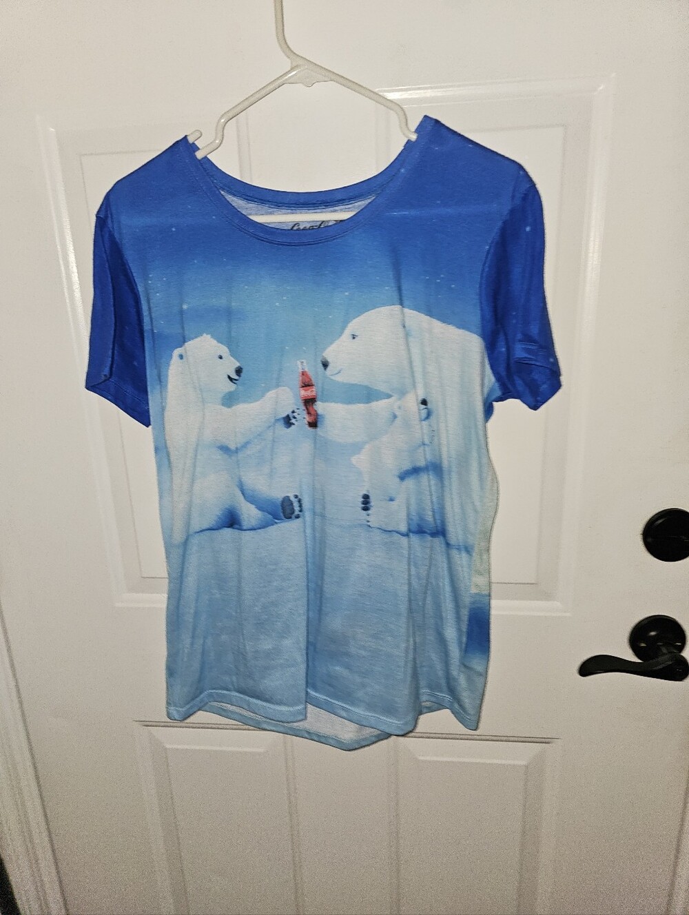 Vintage Blue Coca Cola Polar Bear Graphic Tee
